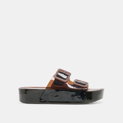Dolce Vita SHOES JULIO X Chocolate Vinyl Jelly Platform Sandals