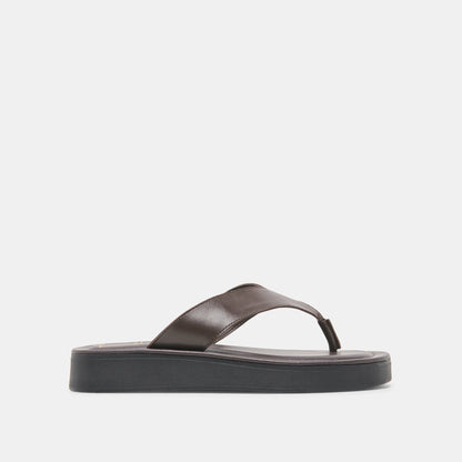 Dolce Vita SHOES BLAYZE Dk Chocolate Leather Platform Flip-Flop Sandals