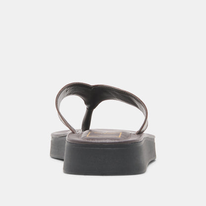Dolce Vita SHOES BLAYZE Dk Chocolate Leather Platform Flip-Flop Sandals