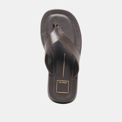 Dolce Vita SHOES BLAYZE Dk Chocolate Leather Platform Flip-Flop Sandals