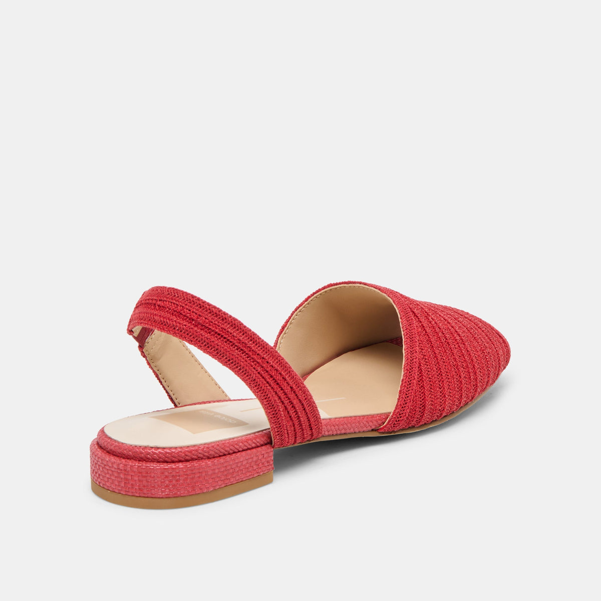 Dolce Vita SHOES MARZY Red Raffia Slingback Peep-Toe Sandals