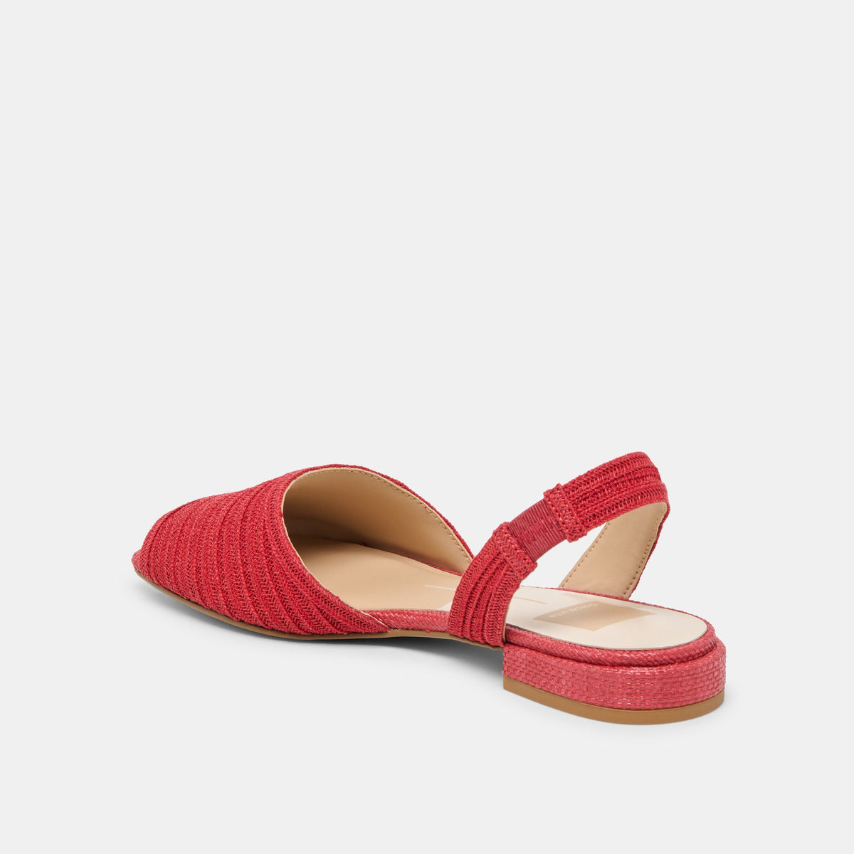Dolce Vita SHOES MARZY Red Raffia Slingback Peep-Toe Sandals