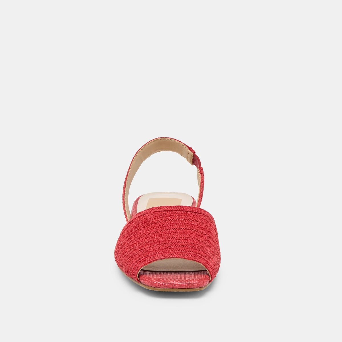 Dolce Vita SHOES MARZY Red Raffia Slingback Peep-Toe Sandals