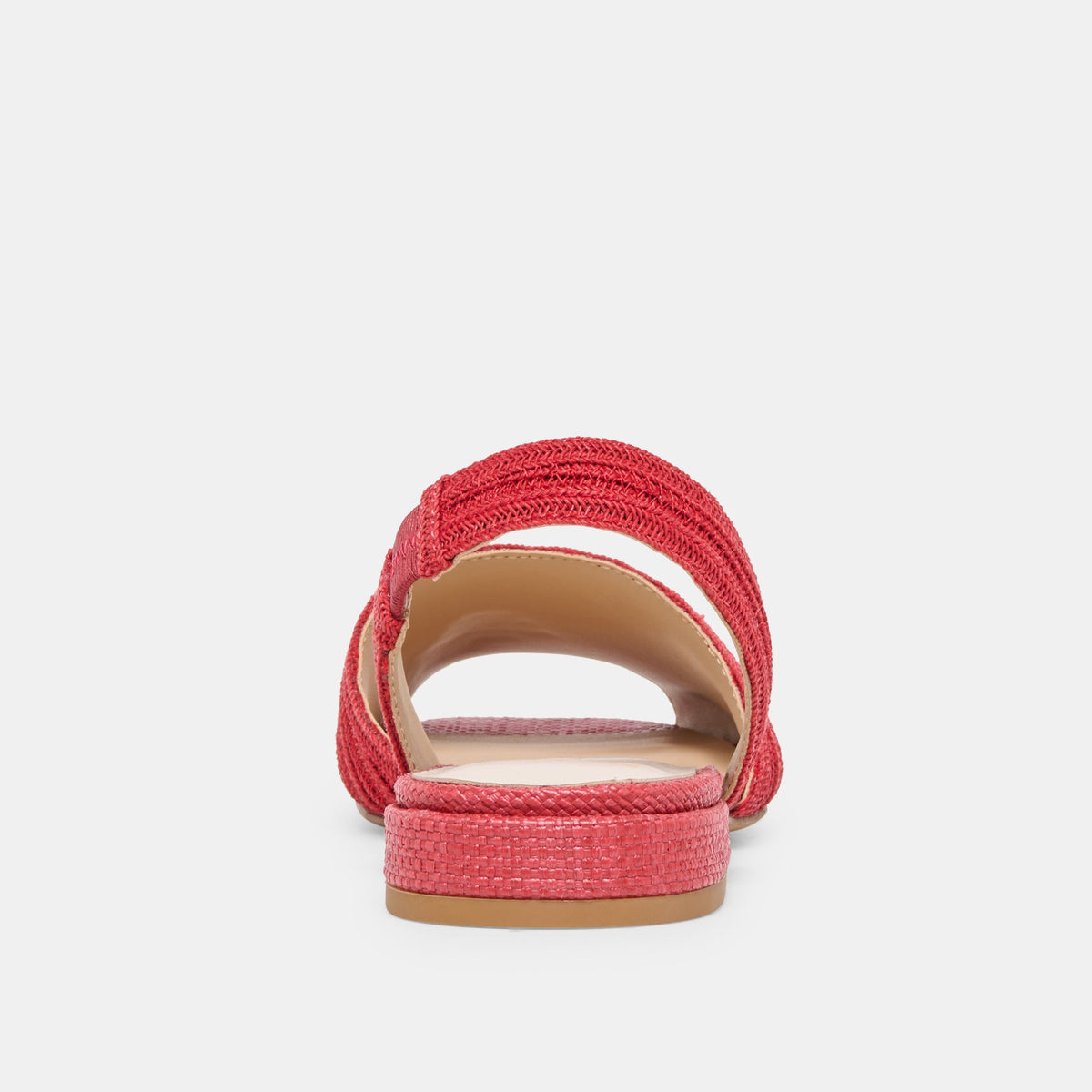 Dolce Vita SHOES MARZY Red Raffia Slingback Peep-Toe Sandals