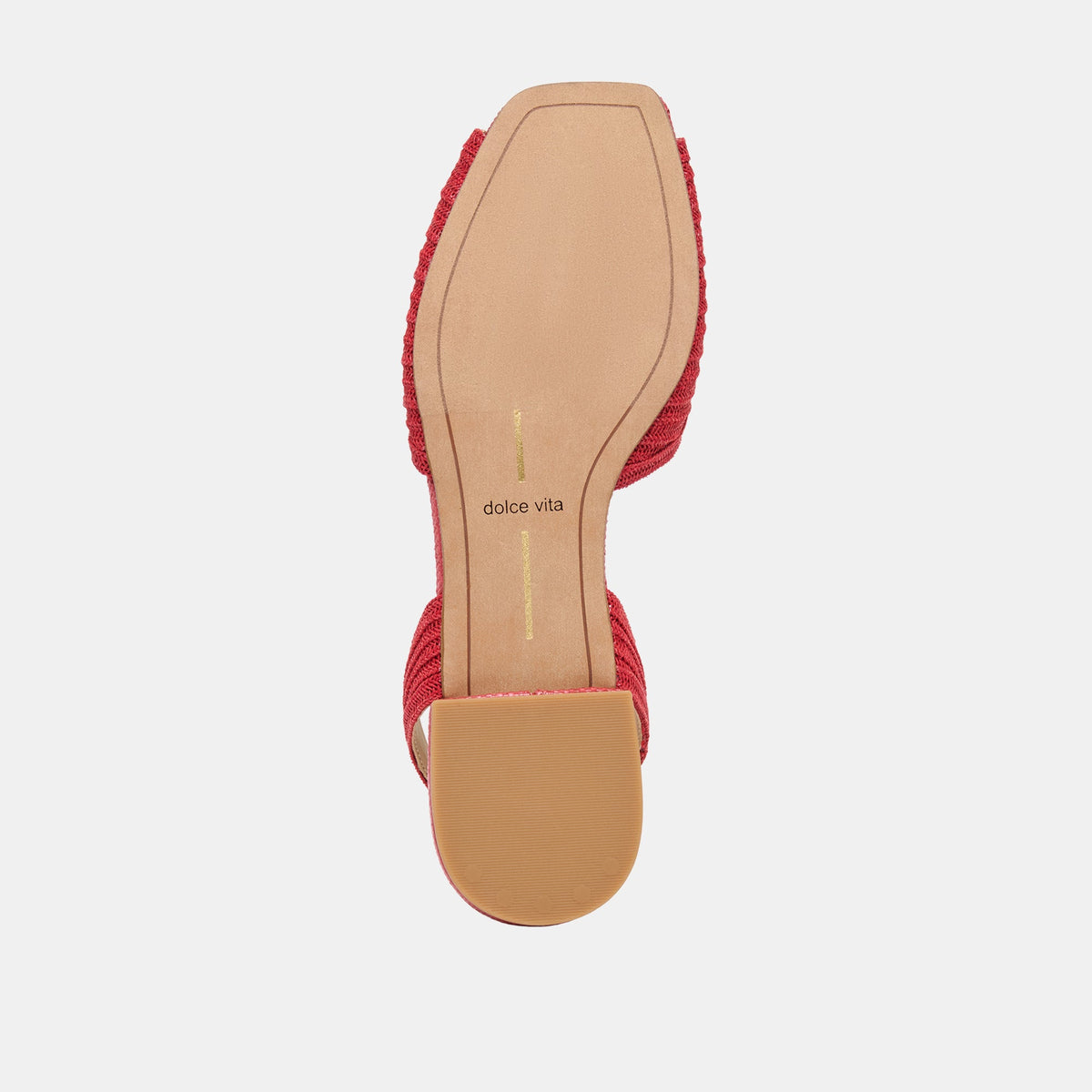 Dolce Vita SHOES MARZY Red Raffia Slingback Peep-Toe Sandals