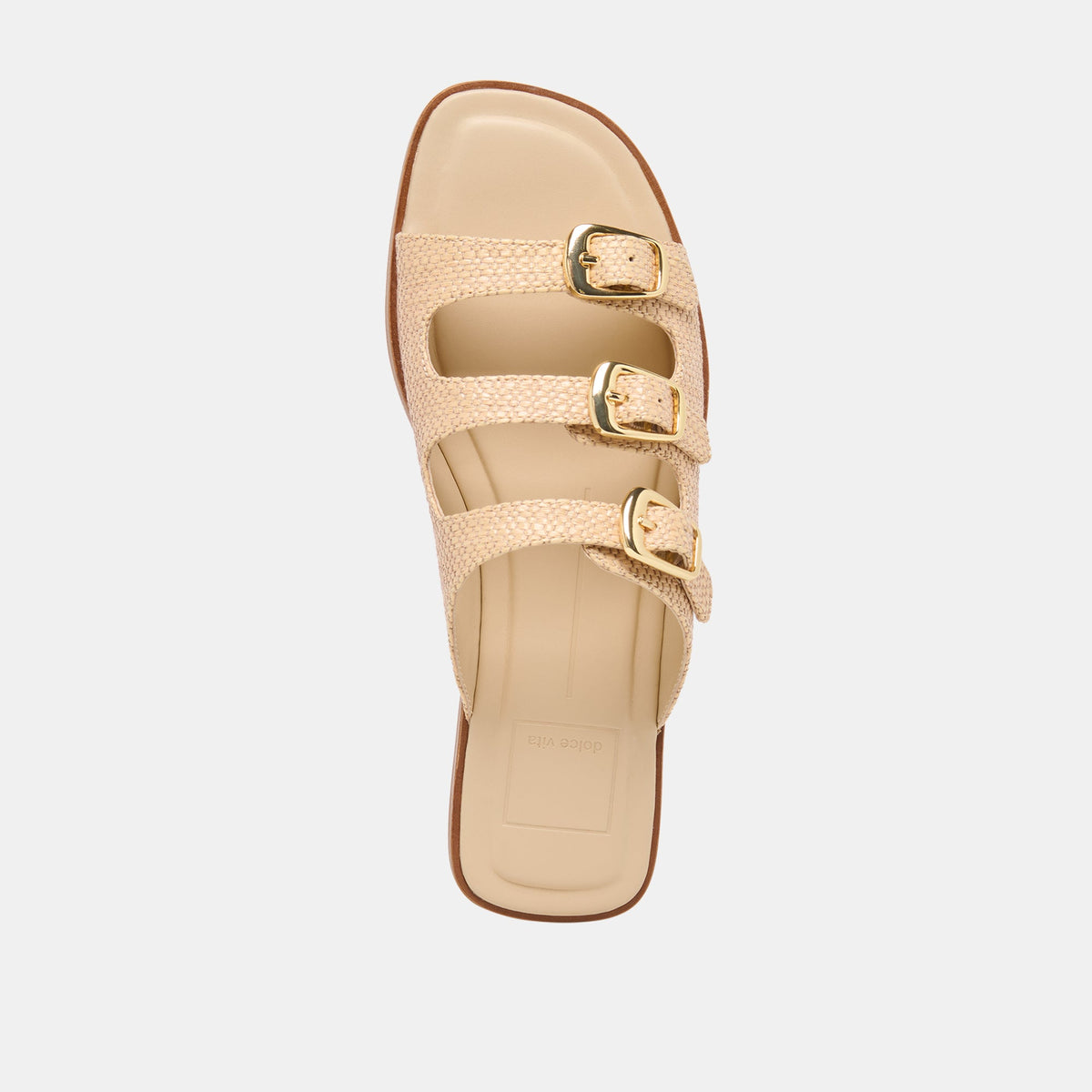 Dolce Vita SHOES FIN Sand Raffia Open-Toe Slide Sandals