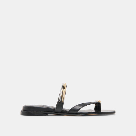 Dolce Vita SHOES Tarina Black Leather Sandals