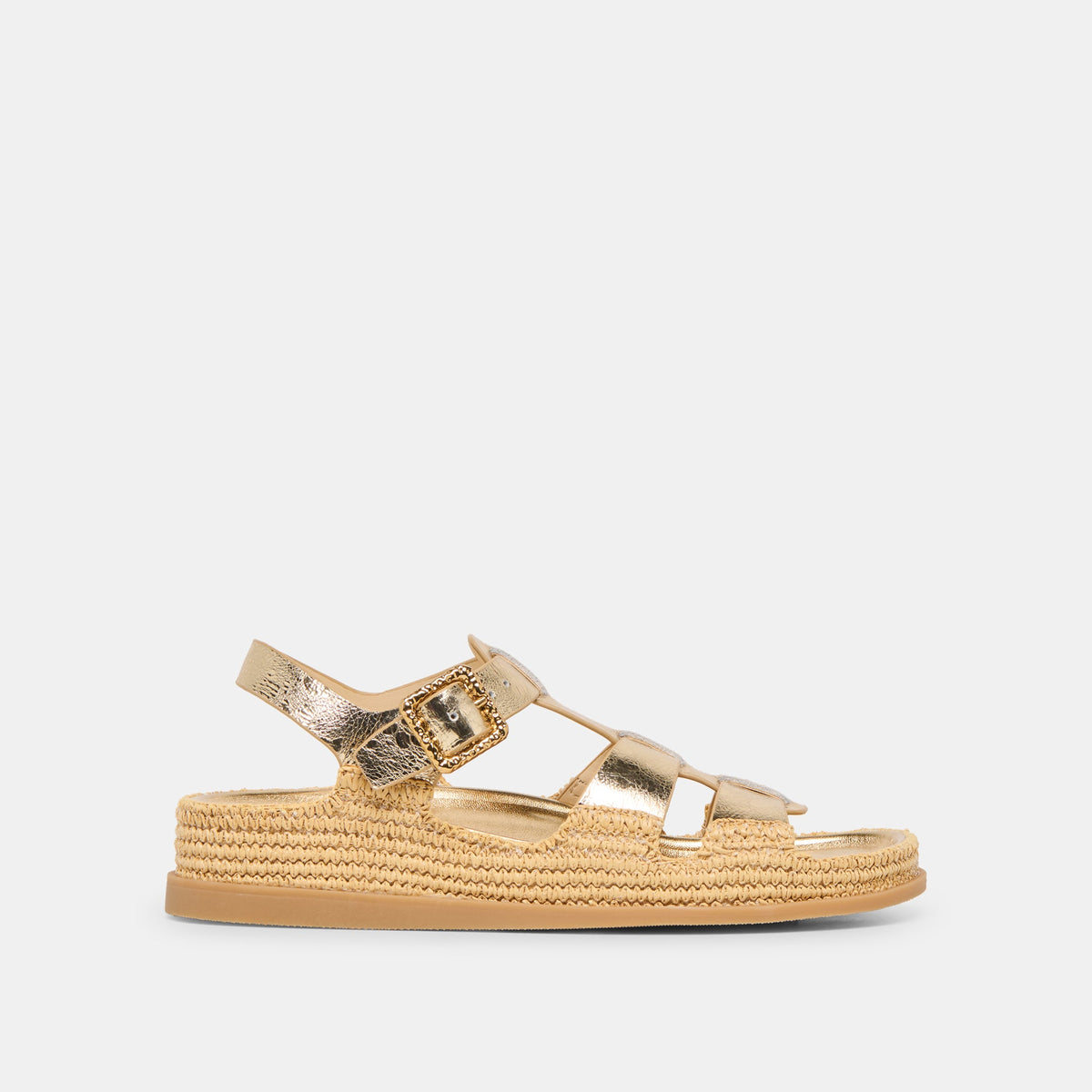 Dolce Vita SHOES Shenna Gold Distressed Leather Sandals