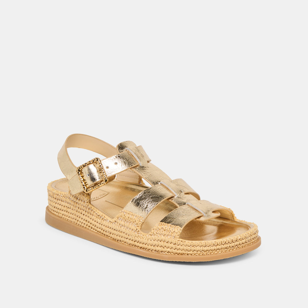 Dolce Vita SHOES Shenna Gold Distressed Leather Sandals
