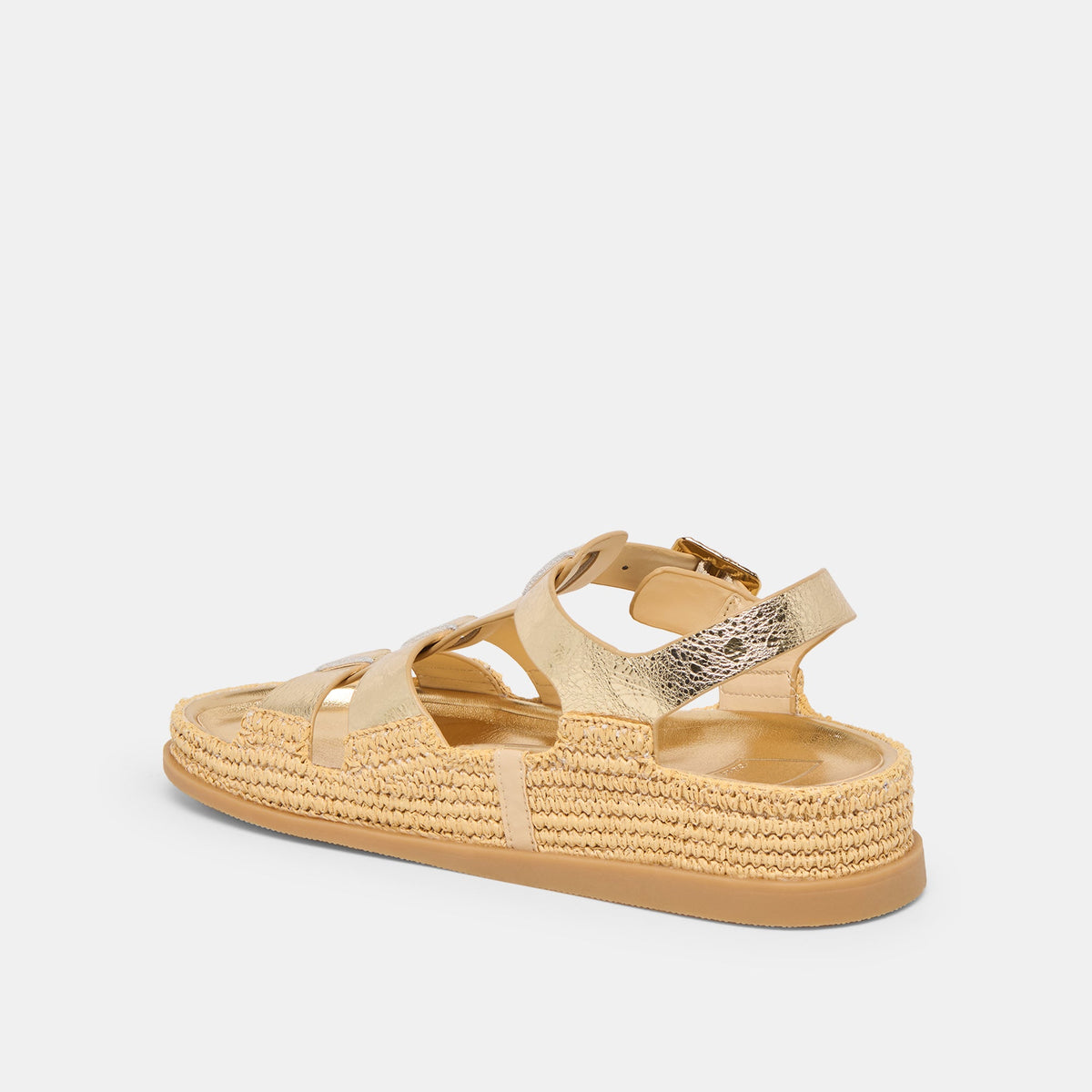 Dolce Vita SHOES Shenna Gold Distressed Leather Sandals
