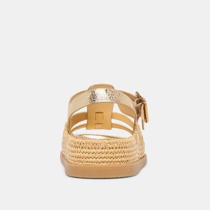 Dolce Vita SHOES Shenna Gold Distressed Leather Sandals