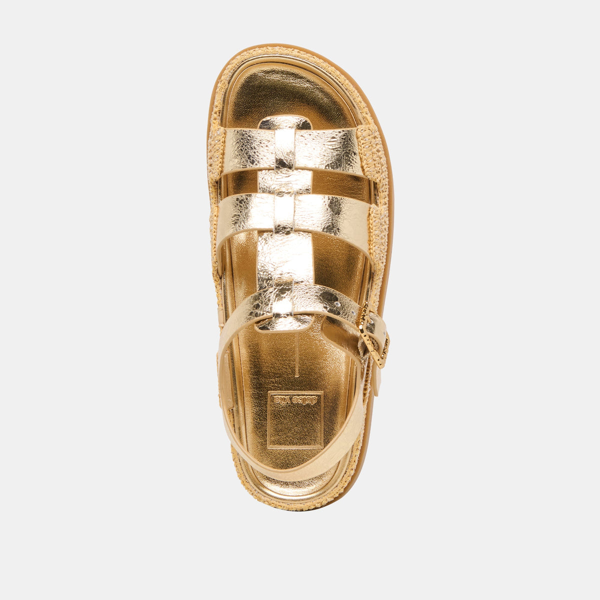 Dolce Vita SHOES Shenna Gold Distressed Leather Sandals