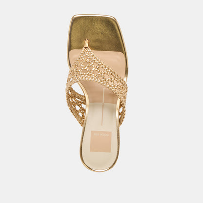 Dolce Vita SHOES Barlo Gold Woven Stella Heels