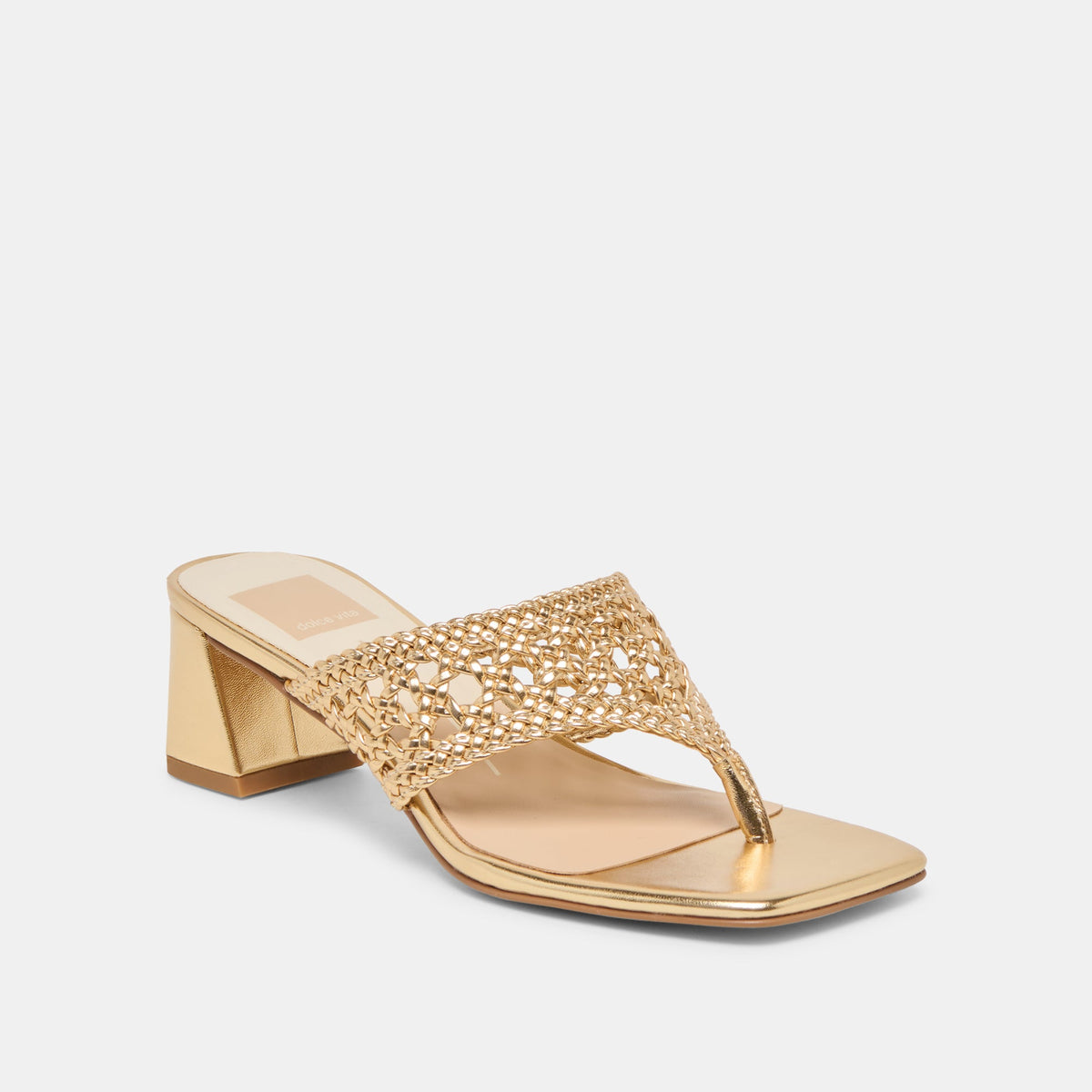 Dolce Vita SHOES Barlo Gold Woven Stella Heels