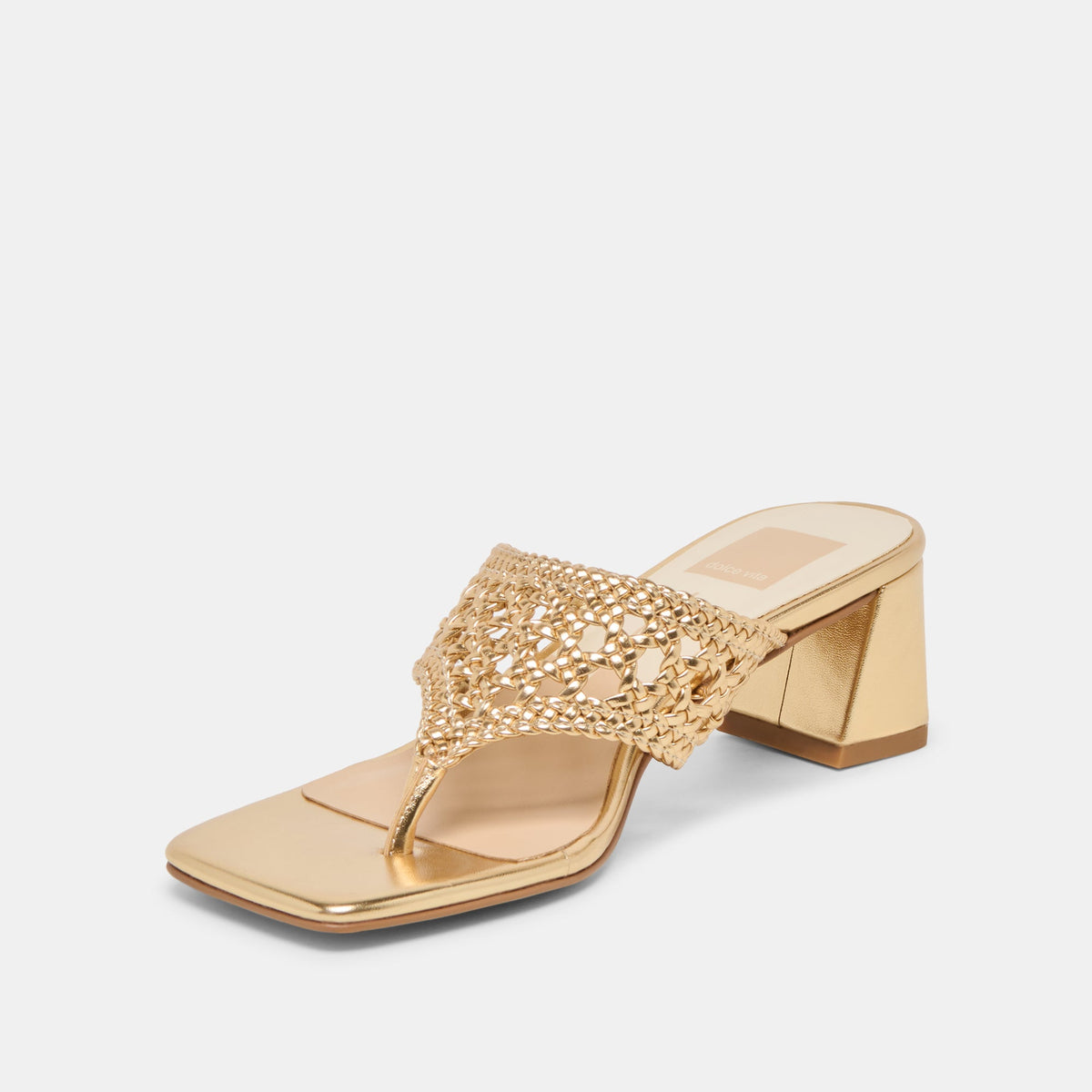 Dolce Vita SHOES Barlo Gold Woven Stella Heels