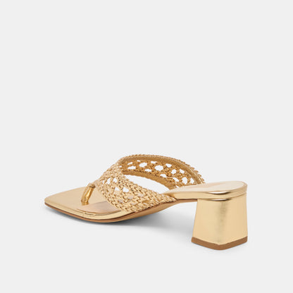 Dolce Vita SHOES Barlo Gold Woven Stella Heels