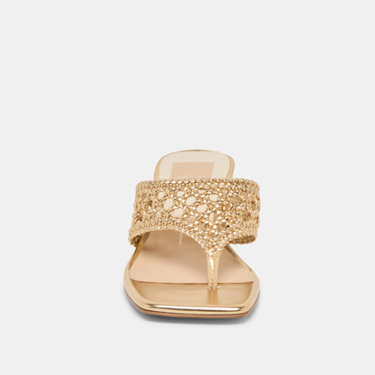 Dolce Vita SHOES Barlo Gold Woven Stella Heels