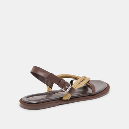 Dolce Vita SHOES Reed Dk Brown Leather Sandals