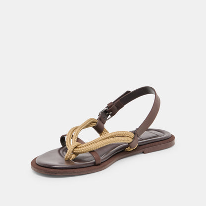 Dolce Vita SHOES Reed Dk Brown Leather Sandals