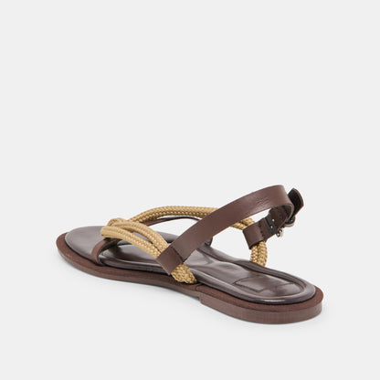Dolce Vita SHOES Reed Dk Brown Leather Sandals