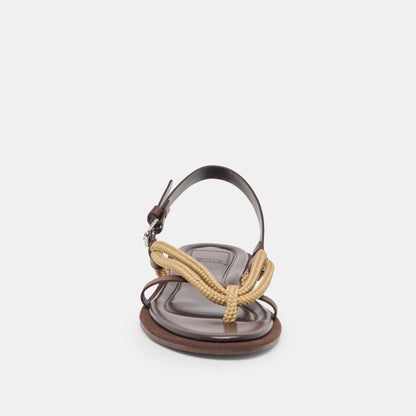 Dolce Vita SHOES Reed Dk Brown Leather Sandals