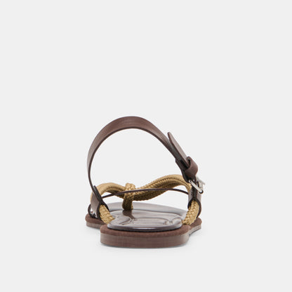 Dolce Vita SHOES Reed Dk Brown Leather Sandals