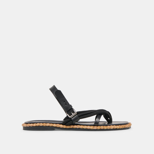 Dolce Vita SHOES Reed Black Leather Sandals