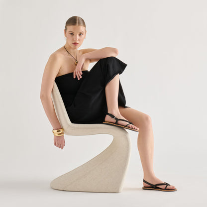 Dolce Vita SHOES Reed Black Leather Sandals