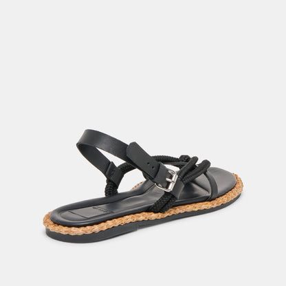 Dolce Vita SHOES Reed Black Leather Sandals