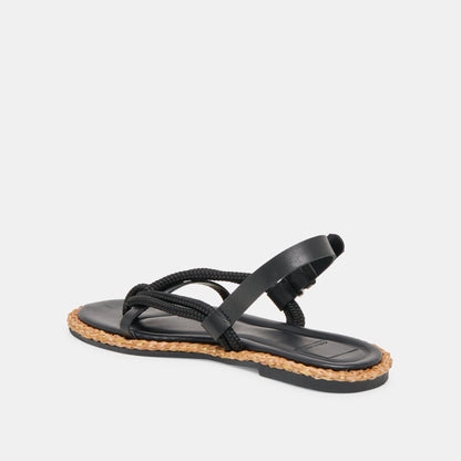 Dolce Vita SHOES Reed Black Leather Sandals