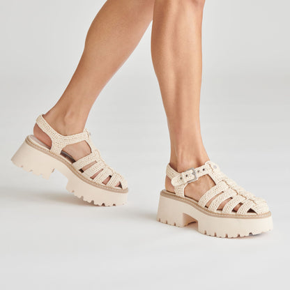 Dolce Vita SHOES LASLY SANDALS OATMEAL KNIT
 – Dolce Vita