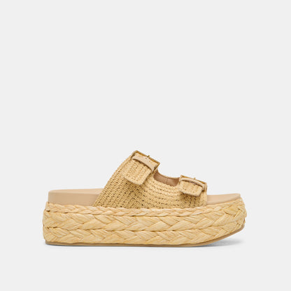 Dolce Vita SHOES Falyn Lt Natural Woven Raffia Sandals