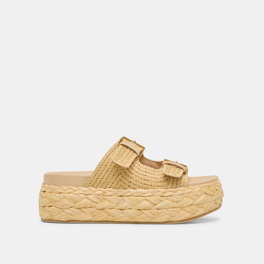 Dolce Vita SHOES Falyn Lt Natural Woven Raffia Sandals