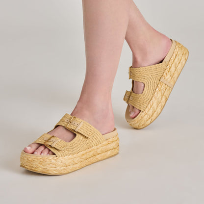 Dolce Vita SHOES Falyn Lt Natural Woven Raffia Sandals