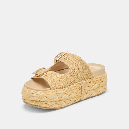 Dolce Vita SHOES Falyn Lt Natural Woven Raffia Sandals