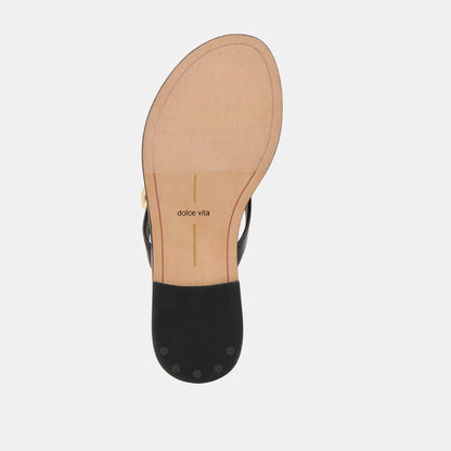 Dolce Vita SHOES Juny Black Leather Sandals