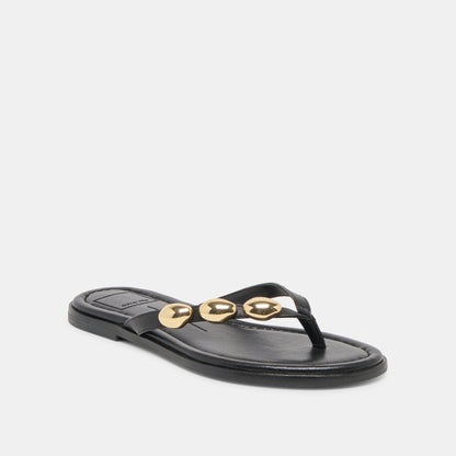 Dolce Vita SHOES Juny Black Leather Sandals