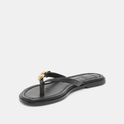Dolce Vita SHOES Juny Black Leather Sandals