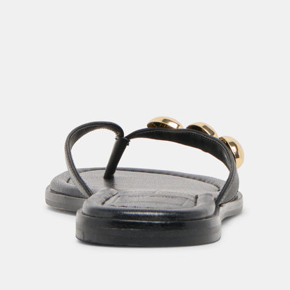 Dolce Vita SHOES Juny Black Leather Sandals