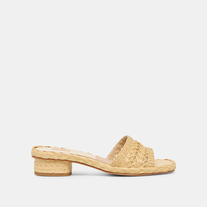 Dolce Vita SHOES Dixi Lt Natural Cross Hatch Raffia Sandals