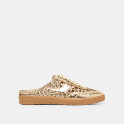 Dolce Vita SHOES Notice Slide Gold Woven Stella Sneakers