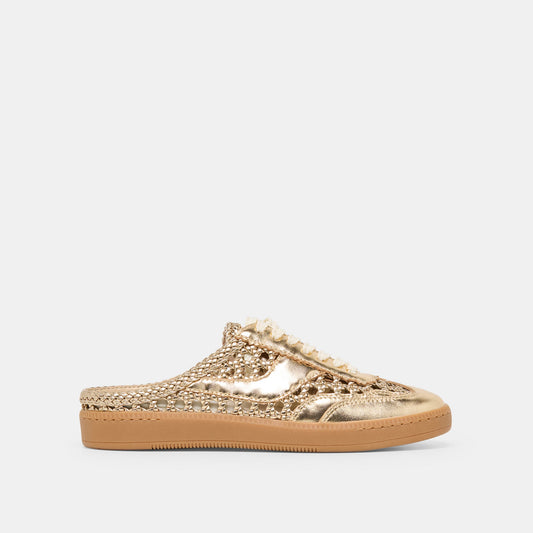 Dolce Vita SHOES Notice Slide Gold Woven Stella Sneakers