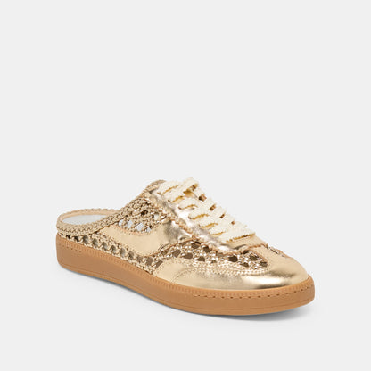 Dolce Vita SHOES Notice Slide Gold Woven Stella Sneakers