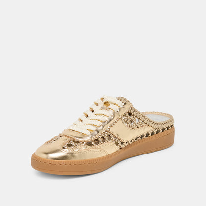 Dolce Vita SHOES Notice Slide Gold Woven Stella Sneakers