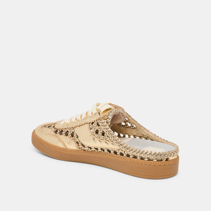 Dolce Vita SHOES Notice Slide Gold Woven Stella Sneakers