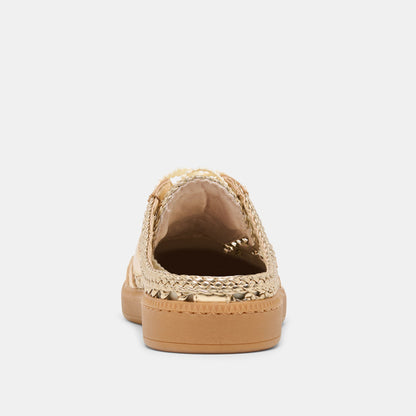 Dolce Vita SHOES Notice Slide Gold Woven Stella Sneakers