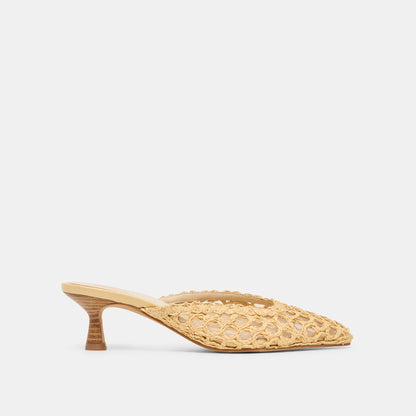 Dolce Vita SHOES Cleo Loop Natural Raffia Heels