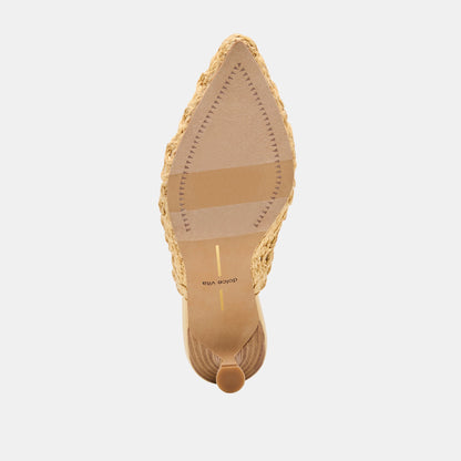 Dolce Vita SHOES Cleo Loop Natural Raffia Heels