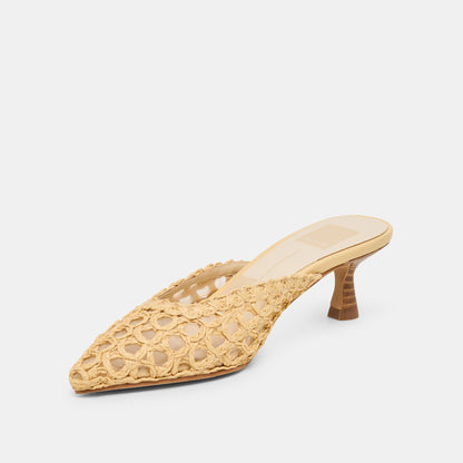 Dolce Vita SHOES Cleo Loop Natural Raffia Heels