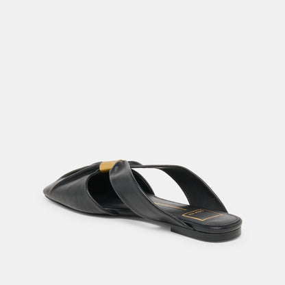 Dolce Vita SHOES Franey Black Leather Flats